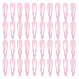 40 Counts Pink Color Metal Snap Hair Clips 2 Inch Barrettes for Women Accessories