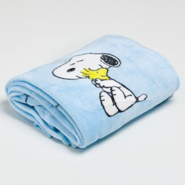 Kanguru Fluffi Fleece Snoopy Throw Blanket - Fluffy Soft Microfiber Blankets for Bed and Couch Single Size, Light Blue, 130x230cm (1298)
