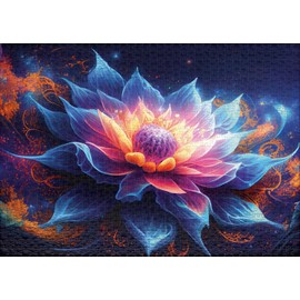 Ulmer Puzzleschmiede - 1000 Teile Puzzle „Lotus Nova“ - die Fantastische Lotusblüte im Universum - markantes Erwachsenenpuzzle aus der Puzzle-Kollektion Farben & Fantasy - Qualität Made in Germany