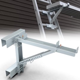 New Upgraded Adjustable Ladder Jacks 2 Pack for Scaffolding Platform, Two-Rung Short Body Extension Ladder Jack Scaffold Bracket, Silver Ladder Platform Accessories Ladder Jack Part for Working Stage