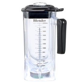 CRANDDI Spare Cup for K90, 80oz Blender Container, 2200ml Pitcher Jar with Long Blade Assembly, Quiet Blender Replacement Spare Part, Clear