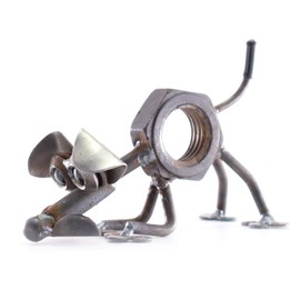 Modern Artisans Scout The Sniffing Dog Reclaimed Metal Desk Pet, 6",American Made