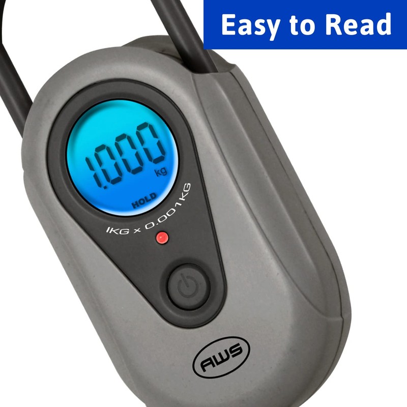 American Weigh Scales Digital Hanging Scale Retractable Handle, LCD displayAMW-SR-1KG1000