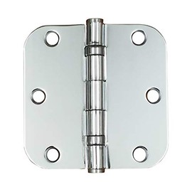 Hinge Outlet Polished Chrome Door Hinges, 3.5 Inch with 5/8 Inch Radius, Ball Bearing for Smooth Function and No Dust Build Up, 2 Pack