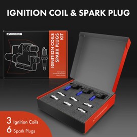 A-Premium Set of 3 Ignition Coil Pack and Iridium Spark Plugs Compatible with Lexus GS300 IS300 2001-2005 & Toyota Supra 1998, L6 3.0L