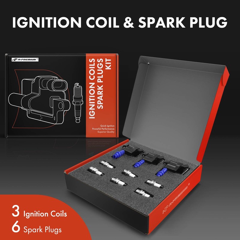 A-Premium Set of 3 Ignition Coil Pack and Iridium Spark