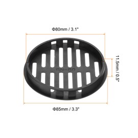uxcell 10Pcs 80mm/3.1in Air Vents Circular Soffit Vents, Black Plastic Soffit Vent Cover for Bathroom Home, Office, Kitchen, Cabinet, Wardrobe