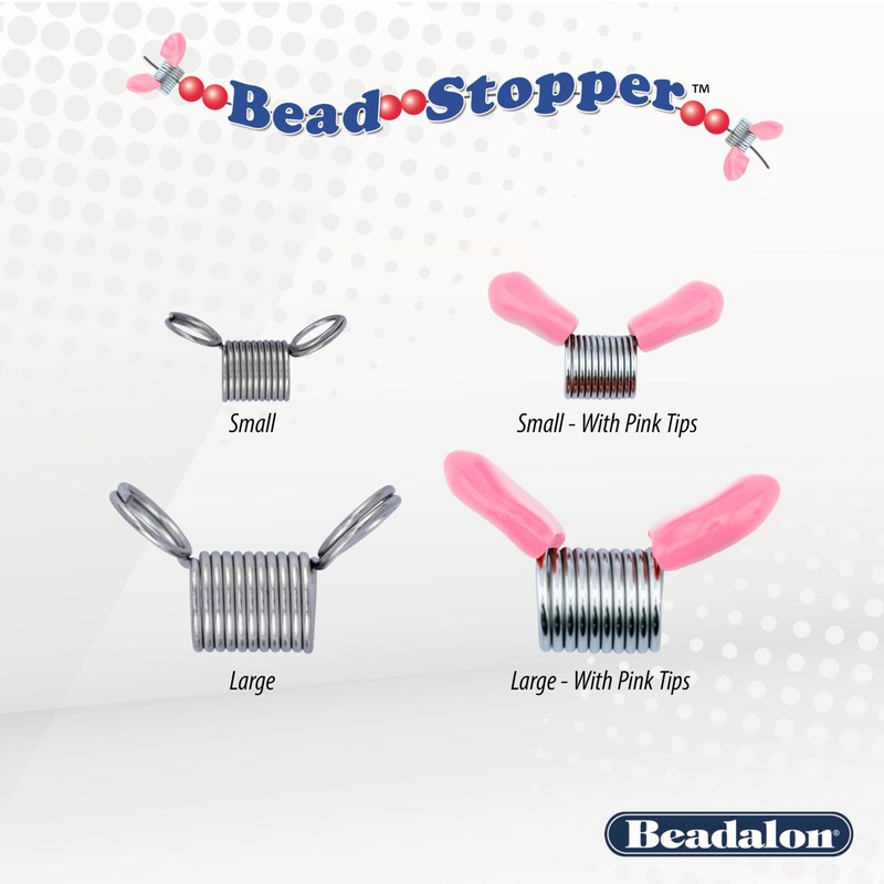 Beadalon Bead Stopper, Large, Pink Tips, 8 pc