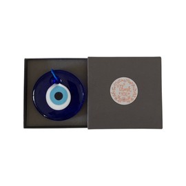 Primeone Lucky Charm, Glass Turkish Nazar Boncuk, Handmade Blue Evil Eye Charm (7 cm)