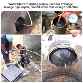 Water Shut Off Airbag, 4 Inch Closed Water Test AirBag, Inflatable Pipe Plug, Sewer Test Plug, Quickly Shut Off Water, Used for Drainage Pipe, Sewage Pipe Temporary Water Blocking, Closed Water Test