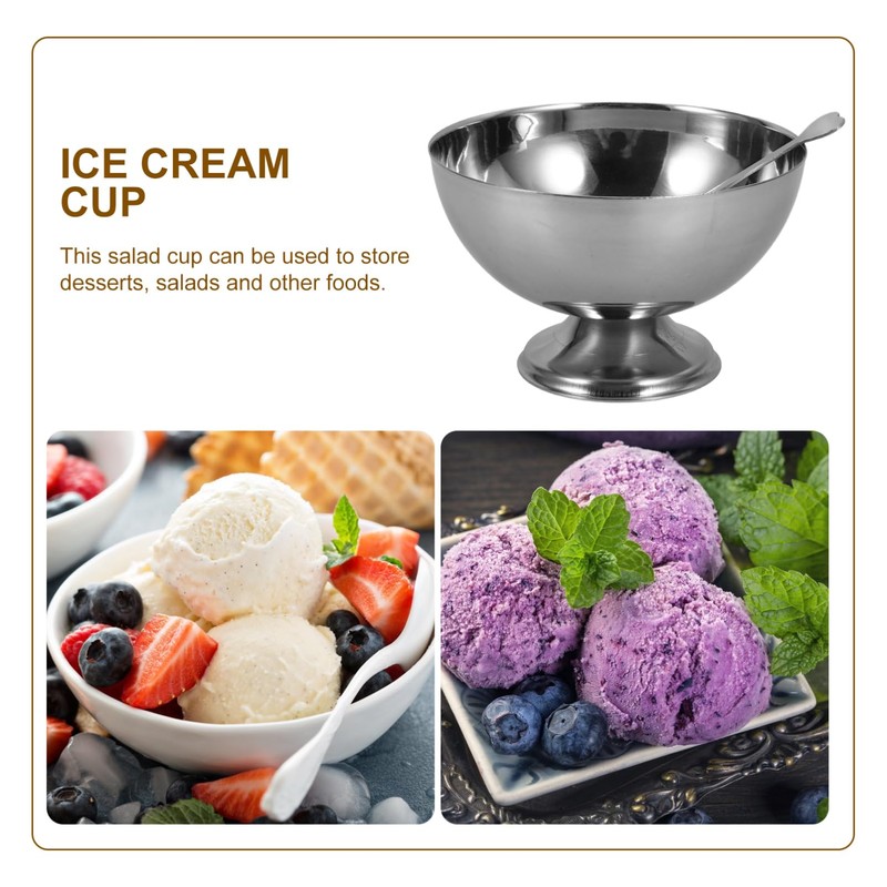 DOITOOL Stainless Steel Dessert Bowls Set of 3 Reusable Metal
