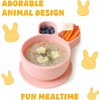 SILUNITY Baby Suction Plate Green Rabbit Made in Korea Silicone