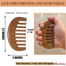 Moreinday Wide-Tooth Sandalwood Detangling Scalp Hair Comb for Women and Men