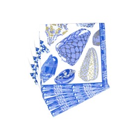 Caspari Coquillage Blue Luncheon Napkins - 2 packs of 20 Napkins
