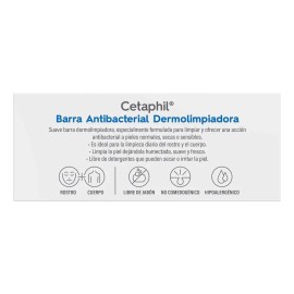 Barra Antibacterial Dermolimpiadora Cetaphil Contenido 127gr