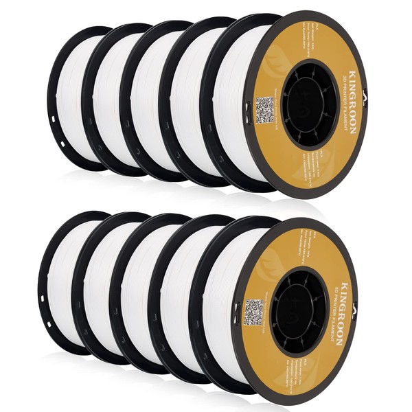 Kingroon PLA 3D Printer Filament,10 Rolls, Dimensional Accuracy +/- 0.02