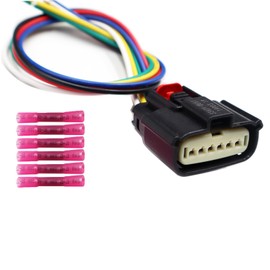 LIZAPUS 6-Pin LED Fog Lamp Fog Light Connector Compatible with Ford Mustang 2018-2023 Pigtail Plug Wiring Harness 33471-0601