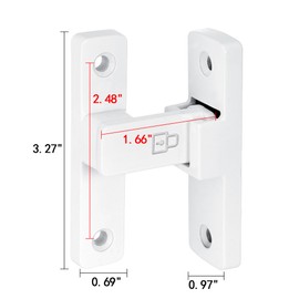 INIRET 4 Packs White 90 Degree Barn Door Lock ，Premium Zinc Alloy Latch - Flip Gate Latches ，for Cabinets, Bathroom, Barn & Garden Doors - Secure Sliding Door Hardware