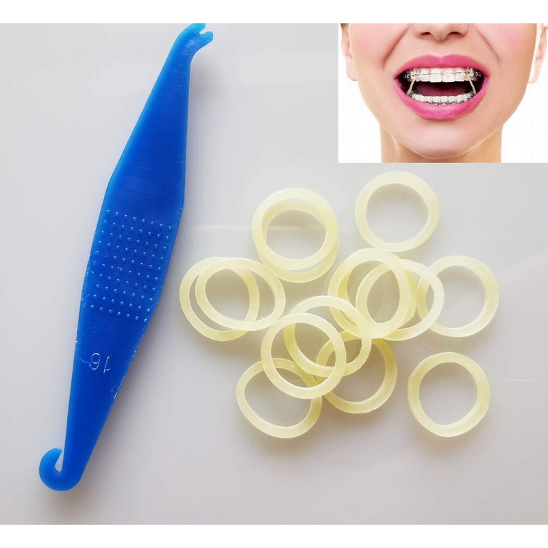 100 Pcs DentalSmile Amber Elastic Latex Braces 3.5oz 5/16 Dental