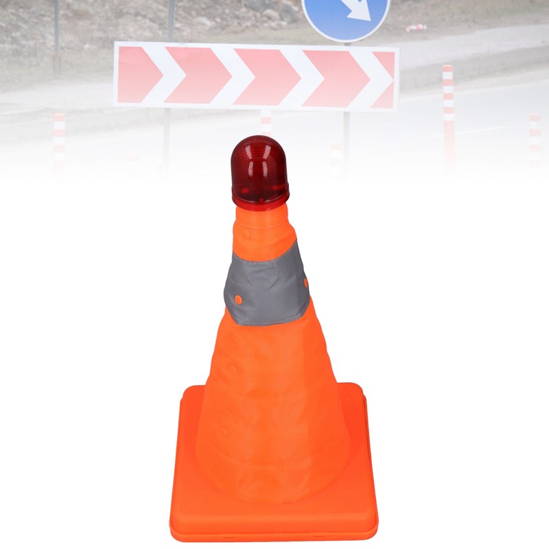 2 Set 30cm Traffic Cones Foldable Reflective Strips Road Safety