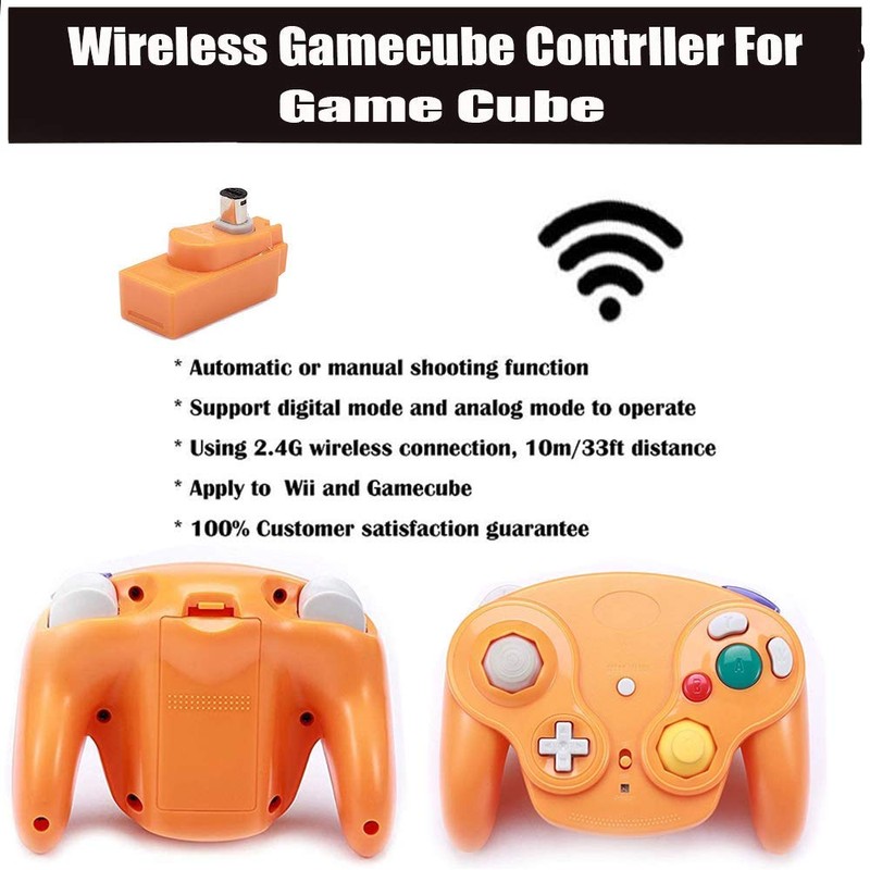 VTone Wireless Game Cube Controller, 2 Pieces 2.4G Wireless Classic