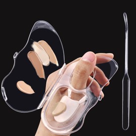 Professional Makeup Mixing Palette Butterfly Foundation Palette, Acrylic Palette Art Nail Palette Pigment Transparent Makeup Palette with Spatula Makeup Nail Art Palette (Clear 1 Pack)