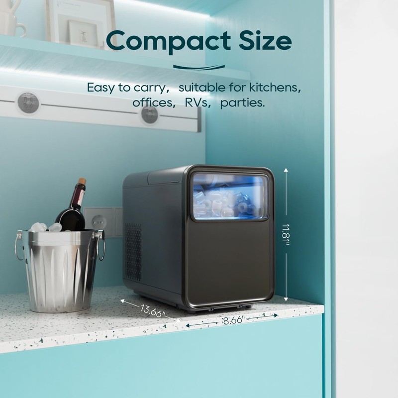 BREEZOME Ice Maker Countertop, 9 Ice Cubes in 6 mins,