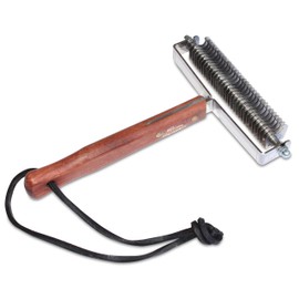 Mars Coat King Triple Wide Dematting Undercoat Grooming Rake Stripper Tool for Horses, Stainless Steel with Wooden Handle, Made in Germany, 30 Blade Heavy Coat