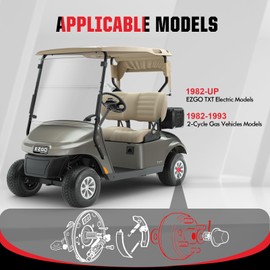 VYYOKMU Golf Cart Brake Drum for EZGO TXT 1982-UP Electric and 2-Cycle 1982-1993 Gas, 1 PCS EZGO Brake Drum Hub Assembly, EZGO Rear Brake Drum Replace OEM# 19186G1P