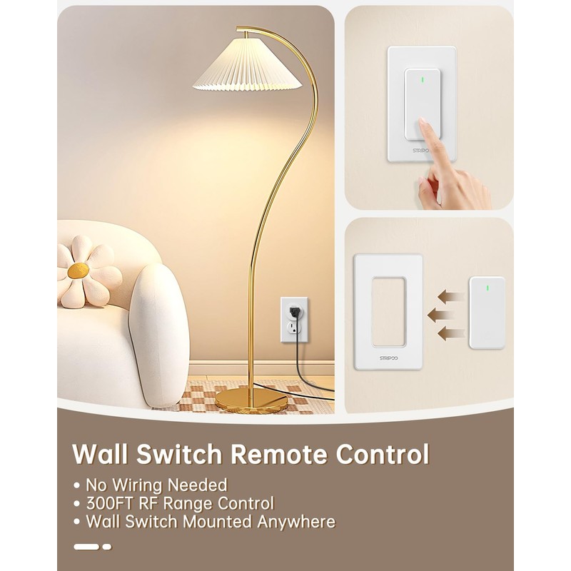 Garbage Disposal Wireless Switch Remote Control Outlet, 15A/1500W Plug-in Power,