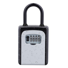 ZHEGE Key Lock Box, 4 Digit Combination Key Storage Lock Box with Resettable Code, Portable Key Safe Box for Door Knob, Realtors, Contractors (Gray)