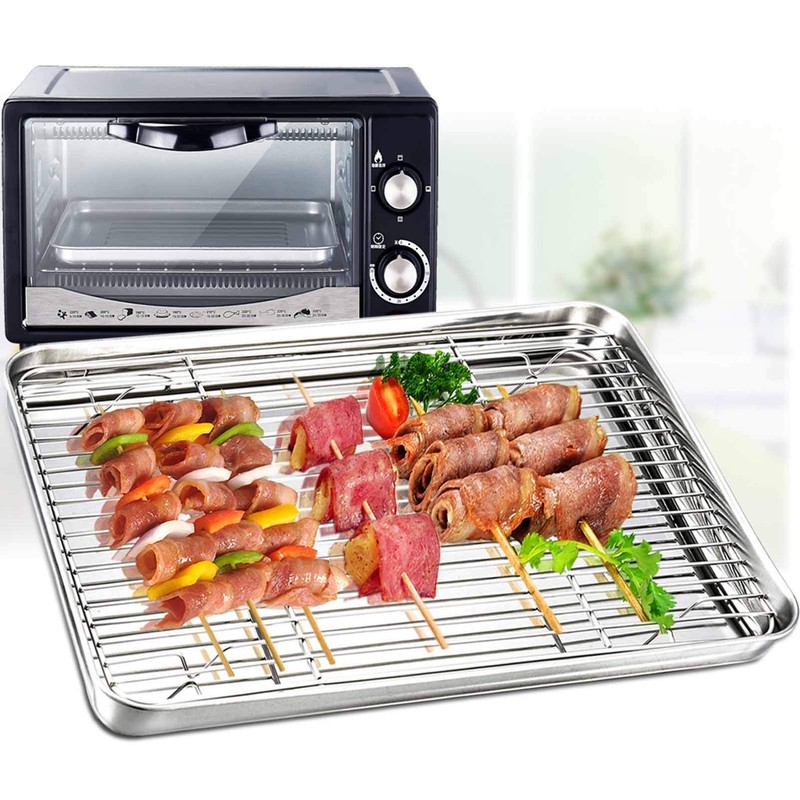 TeamFar Baking Tray and Rack Set, Stainless Steel Baking Pan
