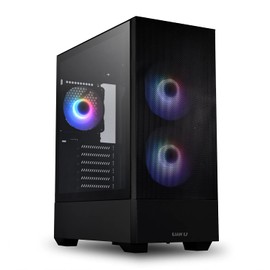 LIAN LI Mesh Airflow ATX PC Case Gaming Computer Case Mid-Tower Chassis with 3 ARGB PWM Fans Pre-Installed, Mesh Front Panel, Tempered Glass Side Panel, Water-Cooling Ready(LANCOOL 205 MESH, Black)