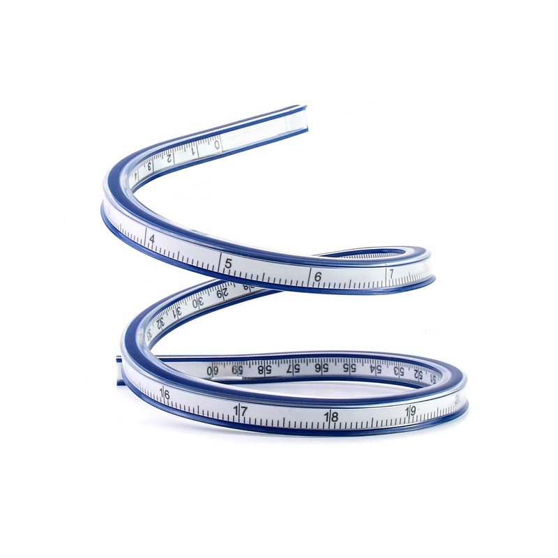 QWORK® Flexible Ruler, Bendy Ruler Curved Ruler, Ideal for Engineering