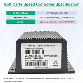 1204-410 1204-412 Golf Carts Motor Controller 48V 325A/300A/225A 5K-0ΩReplace Curtis 1204410 1204412 EZGO Club Car Speed Controller