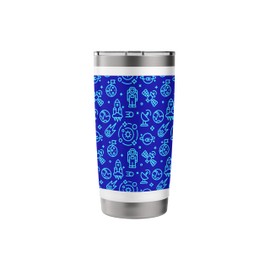 Space Exploration Icons Cosmic Pattern Design Stainless Steel Insulated Tumbler