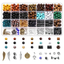 RACIOCK 12 Constellation Bracelet Making Kit with 620Pcs Natural Stone Healing Beads & Charms - DIY Jewelry Bracelet Making Kit for Stress Relief, Anxiety, Yoga Mindfulness Gift for Women Men Couples