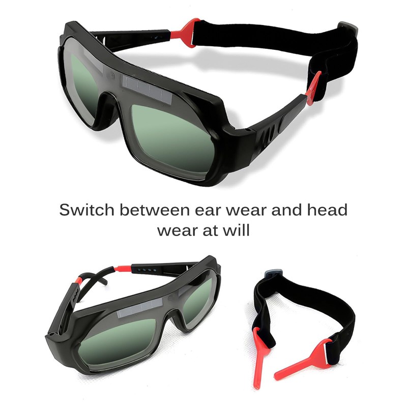 Auto Darkening Welding Goggles, Solar Welding Glasses Adjustable Comfort Welding