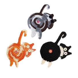 3PCS Cat Coaster Set - Creative Woven Cat Design Insulation Coasters for Coffee and Tea, Desktop Cat Lovers