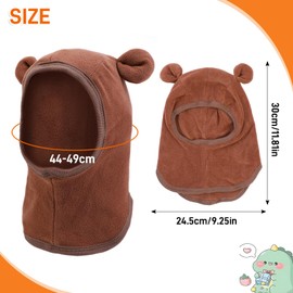 QKURT Toddler Winter Warm Balaclava, Thermal Windproof Hat Neck Warmer Warm Knit Cap Scarf Kids Winter Knitted Beanie Hat Snood Neck Warmer