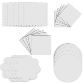 Jovial & Joyful Spin and Spiral Art Paper Refill Pack - Set of 25 Cardboard Pieces in 5 Unique Shapes, 5 Pieces Each, Spin Art Paper