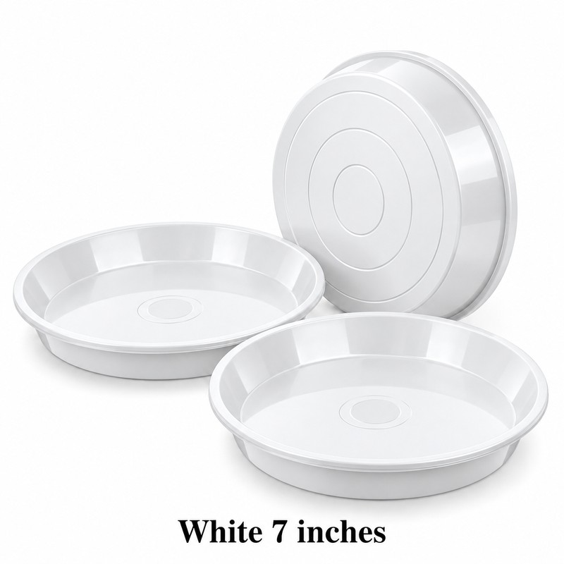 3 Pack Plastic Plant Saucers for Flower Pots – Durable