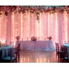 20ft X 8ft Pink Tulle Backdrop Curtains with Lights String