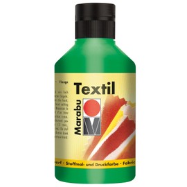 Marabu - Textile Fabric Paint, Water-Based Fabric Printing Ink - for Bright Fabrics - Washable up to 60°C - Soft Handle, Easy to Fix by Ironing or in the Oven, Light Green, 250 ml, light green