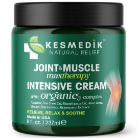 Kesmedik Joint & Muscle Cream, Organic-5 Complex, Soothes & Hydrates, Non-Greasy