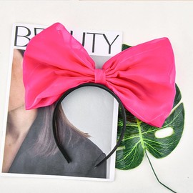 Big Bow Headbands for Women Girls Bowknot Christmas Hair Accessories for Thick Fine Hair Bow Hairband Bowknot Headband for Party Prom Costume Rose Red Giant Headwear for Birthday Girls Women