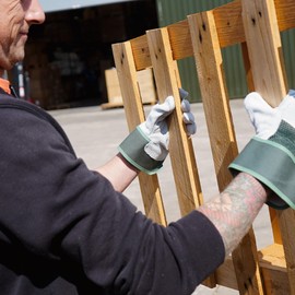 Nozzy Workzone Mens Heavy Duty Leather Gloves - Gardening Work Garage - Extra Large