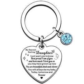 AMZQ Daughter Gifts Daughter Keyring from Mum Dad Daughter Birthday Gifts Christmas Graduation Presents