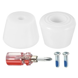 M METERXITY Roller Skate Stopper - Rubber Brake Block Toe Stops, Adjustable with Screwdriver, Apply to Roller Skate (1.46 Inch 1.85 Inch Dia, White)