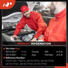 A-Premium Air Conditioner AC Compressor with Clutch Compatible with Jeep Cherokee 2.4L 2014-2021, Chrysler 200 2.4L 2015-2017